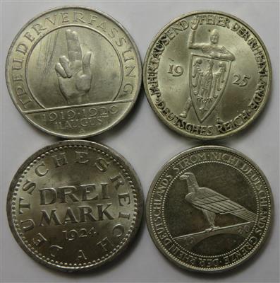 Weimarer Republik (4 Stk. AR) - Monete e medaglie