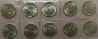 1. Republik, Doppelschillinge (10 Stk. AR) - Monete e medaglie