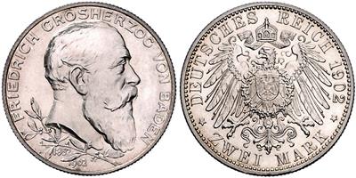 Baden, Friedrich I. 1852-1907 - Mince a medaile