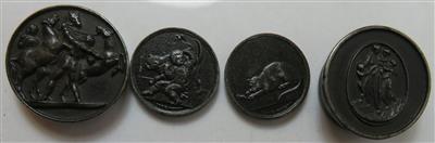 Eisenguss-Dose mit 2 Spielmarken - Mince a medaile