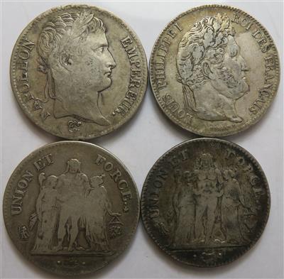 Frankreich (4 Stk. AR) - Münzen und Medaillen