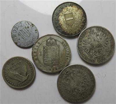 Franz Josef I. und International (ca. 130 Stk., davon ca. 24 AR) - Monete e medaglie