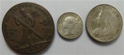 Großbritannien und Kolonien (ca. 17 Stk., davon 8 AR) - Coins and medals