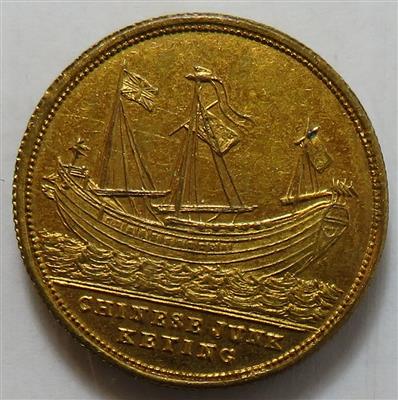 Hong Kong - England, Fahrt der Chinesischen Dschunke Keying 1846-1848 - Coins and medals