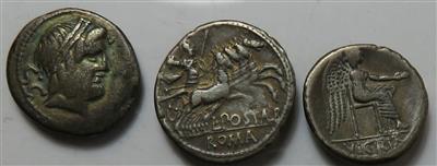 Römische Republik (3 Stk. AR) - Coins and medals