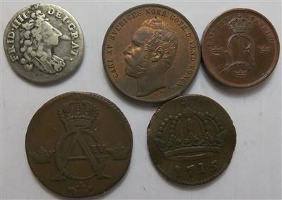 Skandinavien (5 Stk., davon 1AR) - Coins and medals