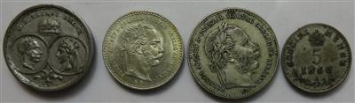 Franz Josef I. (ca. 95 Stück, davon ca. 21 AR) - Münzen und Medaillen