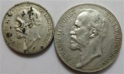 Liechtenstein, Johann II. 1858-1929 (2 Stück AR) - Monete e medaglie