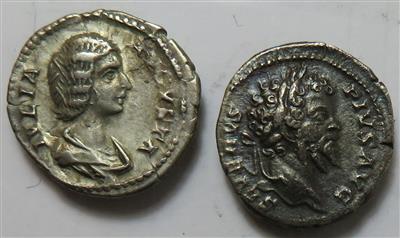Septimius Severus u. Julia Domna 193-211 (2 Stück AR) - Coins and medals