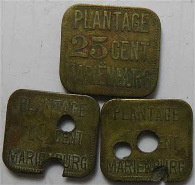 Suriname Plantage Marienburg 1880/1890 - Mince a medaile