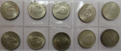 1. Republik, Doppelschillinge (10 Stück AR) - Coins and medals