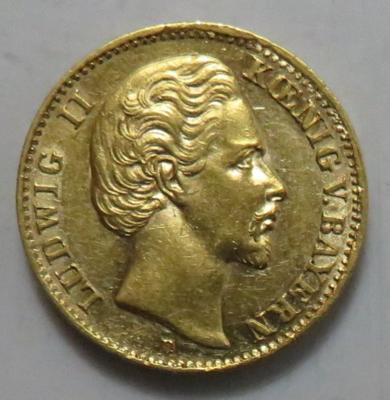 Bayern, Ludwig II. 1864-1886 GOLD - Mince a medaile