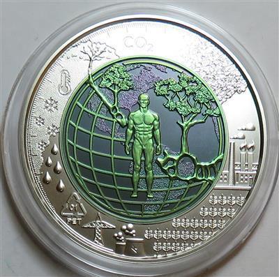 Bimetall Niobmünze Anthropozä n - Münzen und Medaillen