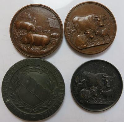Der Landwirtschaftliche Verein für Rheinpreussen (4 Stück AE) - Monete e medaglie