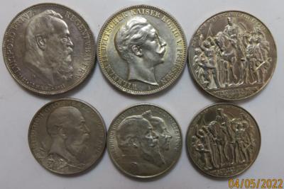 Deutsches Kaiserreich (6 Stück AR) - Coins and medals