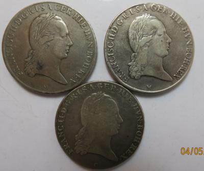 Franz II. (3 Stück AR) - Monete e medaglie
