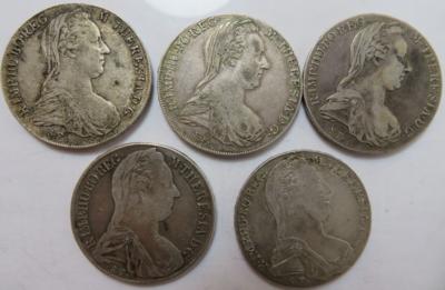 Maria Theresia (5 Stück AR) - Monete e medaglie