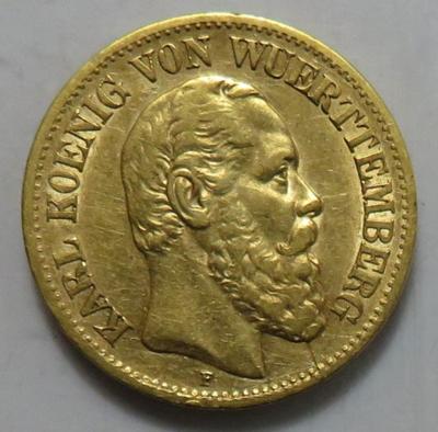 Württemberg, Karl 1864-1891 GOLD - Münzen und Medaillen