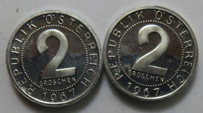 2. Republik (2 Stk. AL) - Münzen und Medaillen