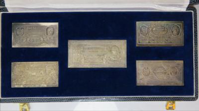 50 Jahre Österreichischer Schilling 1925-1975 (5 Silberplaketten) - Monete e medaglie