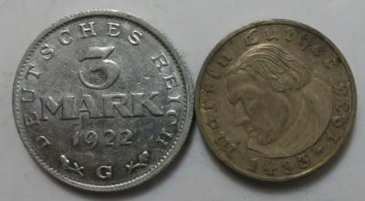 Deutsches Reich (ca. 27 Stk., davon ca. 20 AR) - Monete e medaglie