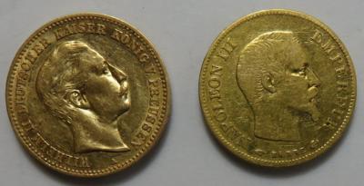 Deutsches Reich, Frankreich GOLD (2 Stk.) - Mince a medaile
