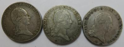 Franz II., Kronentaler (3 Stk. AR) - Mince a medaile