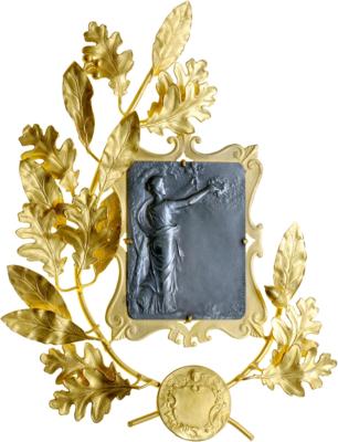Friedens- und Ehrenplakette in vergoldetem Zierrand von Felix Rasumny (1869-1940) - Mince a medaile