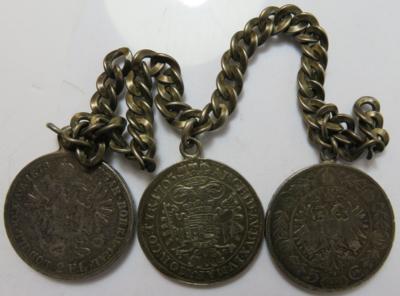 Uhrenkette mit 3 AR Münzen - Monete e medaglie
