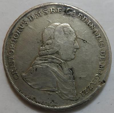 Wien, Christof von Migazzi 1757-1803 - Mince a medaile