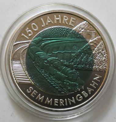 Bimetall Niobmünze 150 Jahre Semmeringbahn - Coins and medals