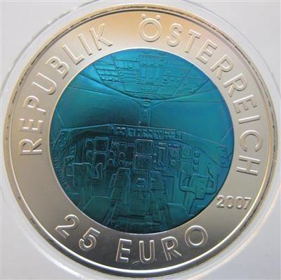 Bimetall Niobmünze österreich ische Luftfahrt - Coins and medals