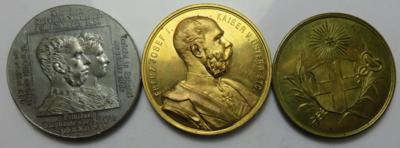 Franz Josef I. (3 Stk. AE/MET) - Coins and medals