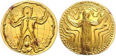 Freiheit in Europa 1990 GOLD Medaillen des Künstlers und Medailleurs Helmut ZOBL - Münzen und Medaillen