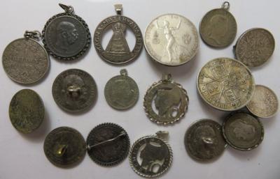 Münzschmuck (ca. 17 Stk. AR) - Coins and medals