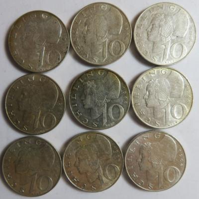 2. Republik (9 Stk. AR) - Coins and medals