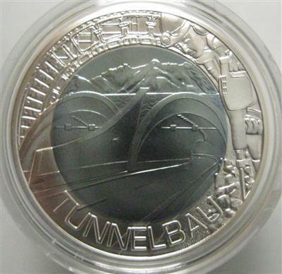 Bimetall Niobmünze Tunnelbau - Münzen und Medaillen
