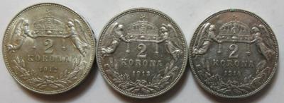 Franz Josef I. (3 Stk. AR) - Coins and medals