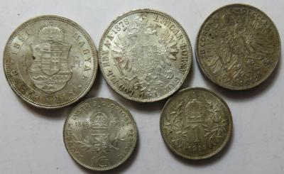 Franz Josef I. (5 Stk. AR) - Monete e medaglie