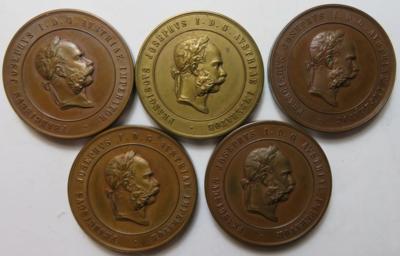 Staatspreismedaillen (5 Stk. AE) - Münzen und Medaillen