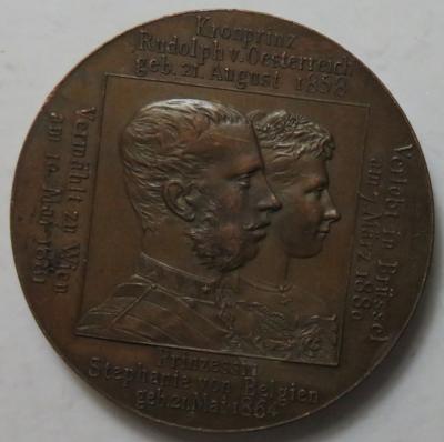 Vermählungsmedaille Kronprinz Rudolf und Stefanie von Belgien 1881 - Monete e medaglie