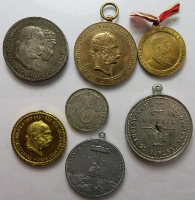 Zeit Franz Josef I. (7 Stk., davon 2 AR) - Monete e medaglie