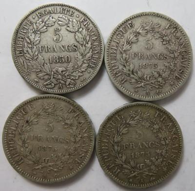 Frankreich (4 Stk. AR) - Coins and medals