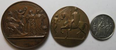Medaillen und Plaketten (9 Stk., davon 2 AR) - Münzen und Medaillen