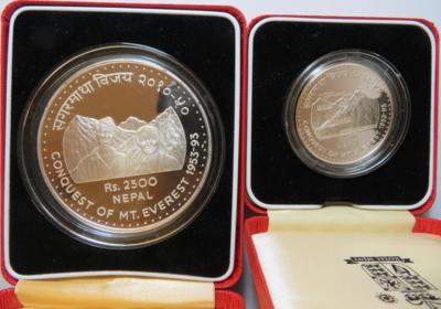 Nepal- 40 Jahre Erstbesteigung des Mount Everest (2 AR) - Monete e medaglie
