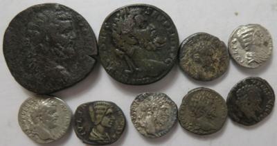 Septimius Severus und Julia Domna 193-211 (9 Stk., davon 7AR) - Mince a medaile