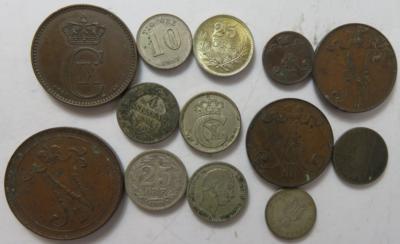 Skandiavien und Finnland (ca.13 Stk., davon 7 AR) - Münzen und Medaillen