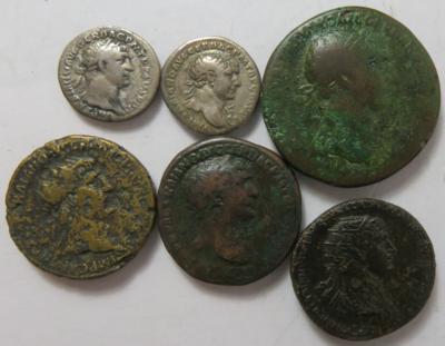Traianus 98-117 (ca. 16 Stk., davon 5 AR) - Coins and medals