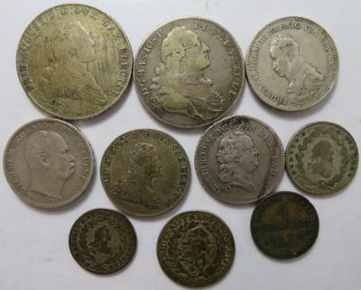 Altdeutschland (10 Stk., davon 9 AR/BIL) - Münzen und Medaillen