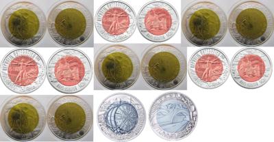Bimetall Niobmünzen(8 Stück) - Mince a medaile